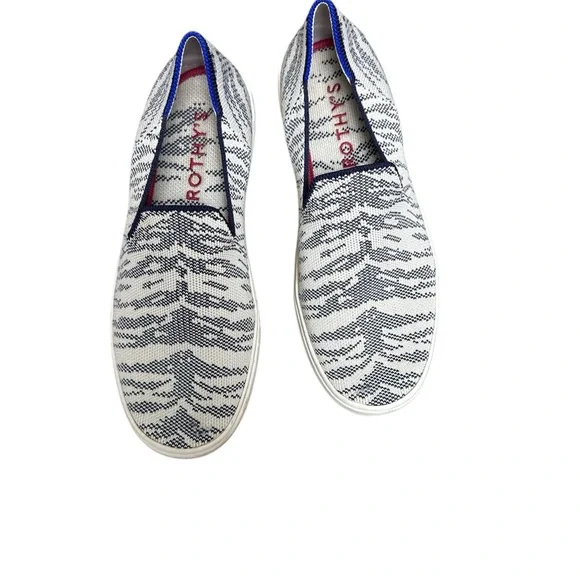 Rothy’s The Sneaker Maritime Tiger Blue Ivory Retired Women’s 7 - Picture 2 of 3